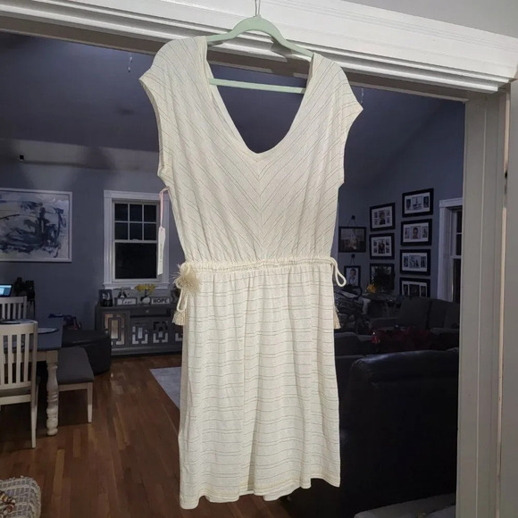 Rachel Ashwell Women's Cream Striped Resortwear Coverup Dress Size Small - Picture 7 of 11